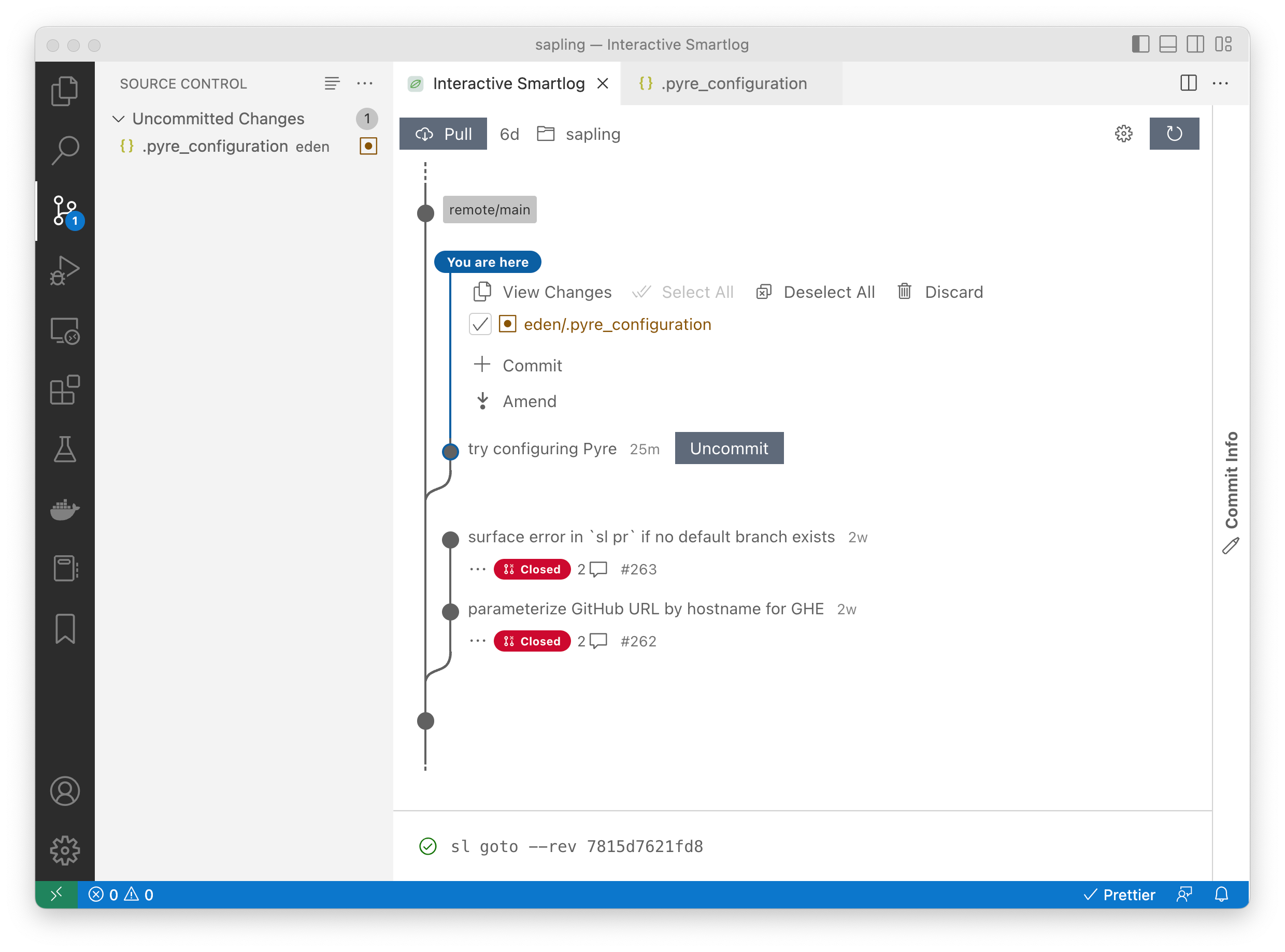 VS Code Extension Sapling